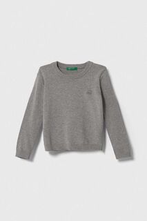 Детский хлопковый свитер United Colors of Benetton, серый