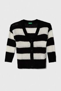 Детский свитер из смесовой шерсти United Colors of Benetton, черный