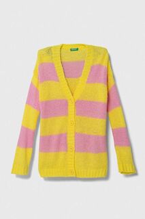 Детский свитер из смесовой шерсти United Colors of Benetton, желтый