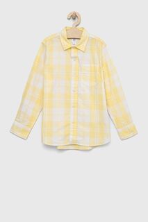 Детская хлопковая рубашка GAP, желтый