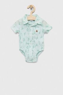 Хлопковая детская рубашка GAP, бирюзовый