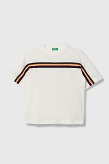Детская хлопковая футболка United Colors of Benetton, белый