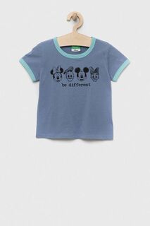 Детская хлопковая футболка United Colors of Benetton, синий