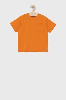 Детская хлопковая футболка United Colors of Benetton, оранжевый