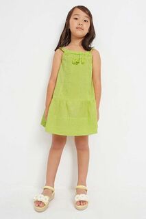 Детское хлопковое платье Mayoral, зеленый