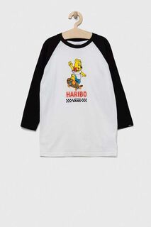 Детская хлопковая рубашка с длинными рукавами Vans x Haribo, белый