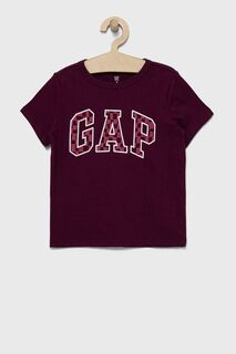 Детская хлопковая футболка GAP (2 шт.), фиолетовый