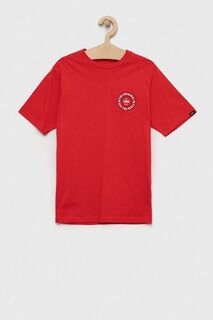 Детская хлопковая футболка Vans CUSTOM CLASSIC SS True Red, красный