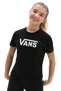 Детская хлопковая футболка Vans, черный