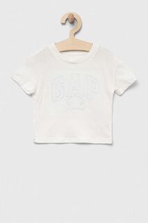 Детская хлопковая футболка GAP, белый