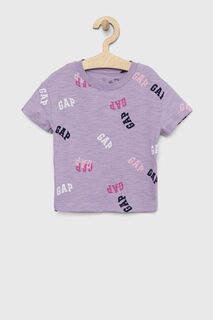 Детская хлопковая футболка GAP, фиолетовый