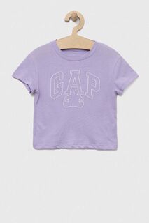 Детская хлопковая футболка GAP, фиолетовый
