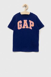 Детская хлопковая футболка GAP, темно-синий