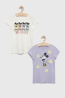 Детская хлопковая футболка GAP x Disney, 2 шт., мультиколор