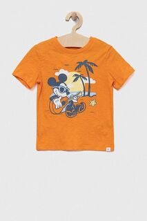 Детская хлопковая футболка GAP x Disney, оранжевый
