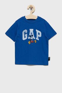 Детская хлопковая футболка GAP, синий