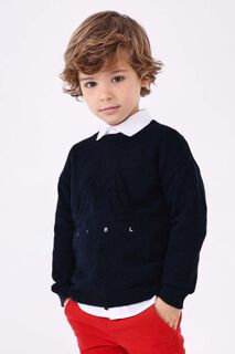 Детский свитер из смесовой шерсти Mayoral, темно-синий