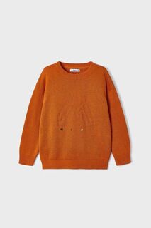 Детский свитер из смесовой шерсти Mayoral, оранжевый