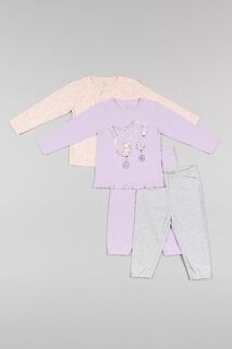 Детские хлопковые пижамы на молнии (2 пары) Zippy, фиолетовый