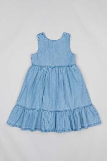 Детское хлопковое платье на молнии Zippy, синий