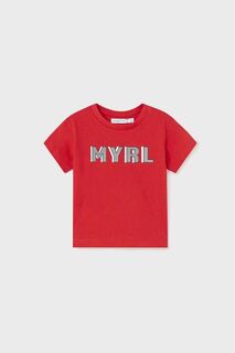 Детская хлопковая футболка Mayoral, красный