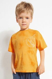 Детская хлопковая футболка Mayoral, оранжевый