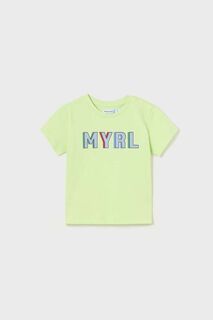 Детская хлопковая футболка Mayoral, зеленый