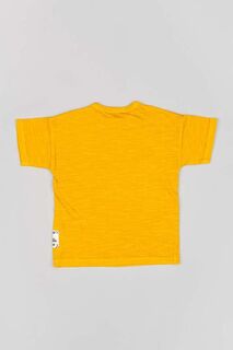 Детская хлопковая футболка на молнии Zippy, оранжевый