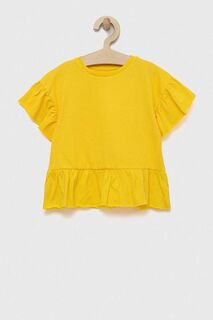 Детская хлопковая футболка на молнии Zippy, желтый