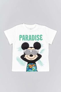 Детская хлопковая футболка на молнии x Disney Zippy, белый