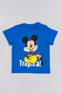 Детская хлопковая футболка на молнии x Disney Zippy, синий