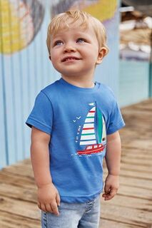 Хлопковая детская футболка Mayoral, синий