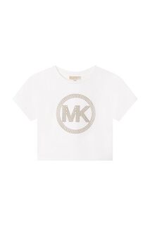 Детская хлопковая футболка Michael Kors, белый