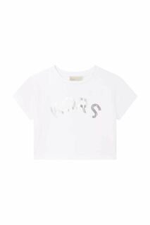 Детская хлопковая футболка Michael Kors, белый