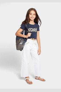 Детская хлопковая футболка Michael Kors, темно-синий