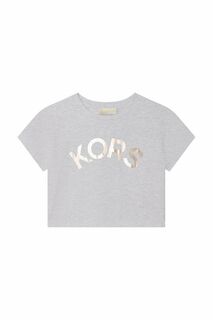 Детская хлопковая футболка Michael Kors, серый