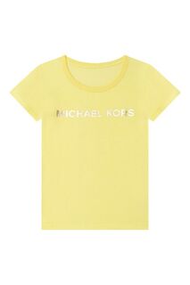 Детская хлопковая футболка Michael Kors R15110.156, желтый