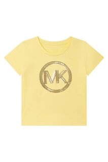 Детская хлопковая футболка Michael Kors R15113.102.108, желтый