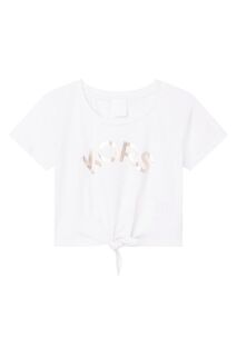 Детская хлопковая футболка Michael Kors R15114.102.108, белый