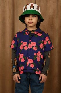 Детская хлопковая рубашка Mini Rodini, синий