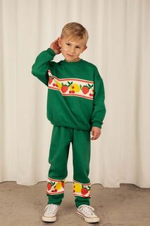 Детские хлопковые спортивные штаны Mini Rodini, зеленый