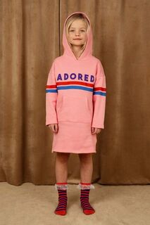 Детское хлопковое детское платье Mini Rodini, розовый