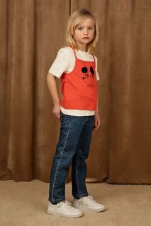 Детская хлопковая футболка Mini Rodini, оранжевый