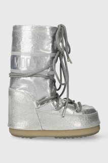 Детские зимние ботинки Moon Boot 14028500 MB ICON GLITTER, серебро