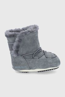 Moon Boot Детские замшевые зимние ботинки, серый