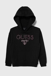 Детская хлопковая толстовка Guess, черный