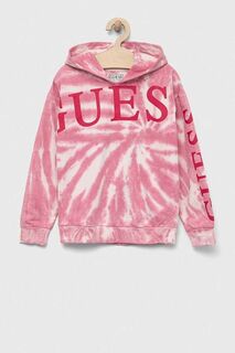 Детская хлопковая толстовка Guess, розовый