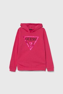 Детская хлопковая толстовка Guess, розовый