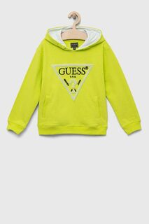 Детская хлопковая толстовка Guess, зеленый