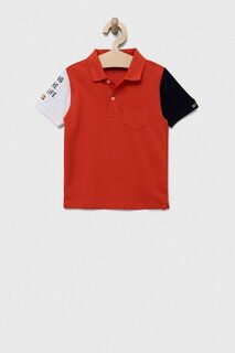 Детская хлопковая рубашка-поло OVS, оранжевый